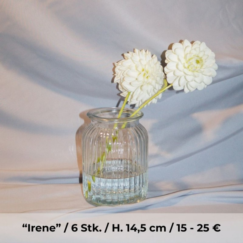 Vase Glas Rillen Irene
