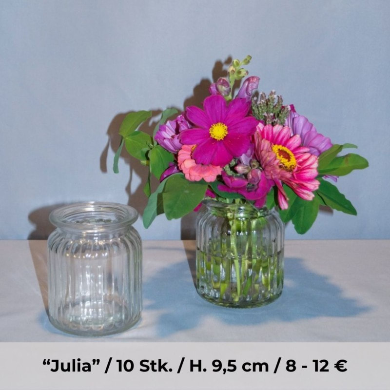 Vase Glas Rillen Julia