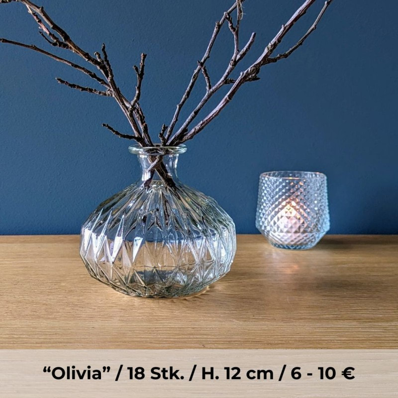 Vase Glas Struktur Olivia
